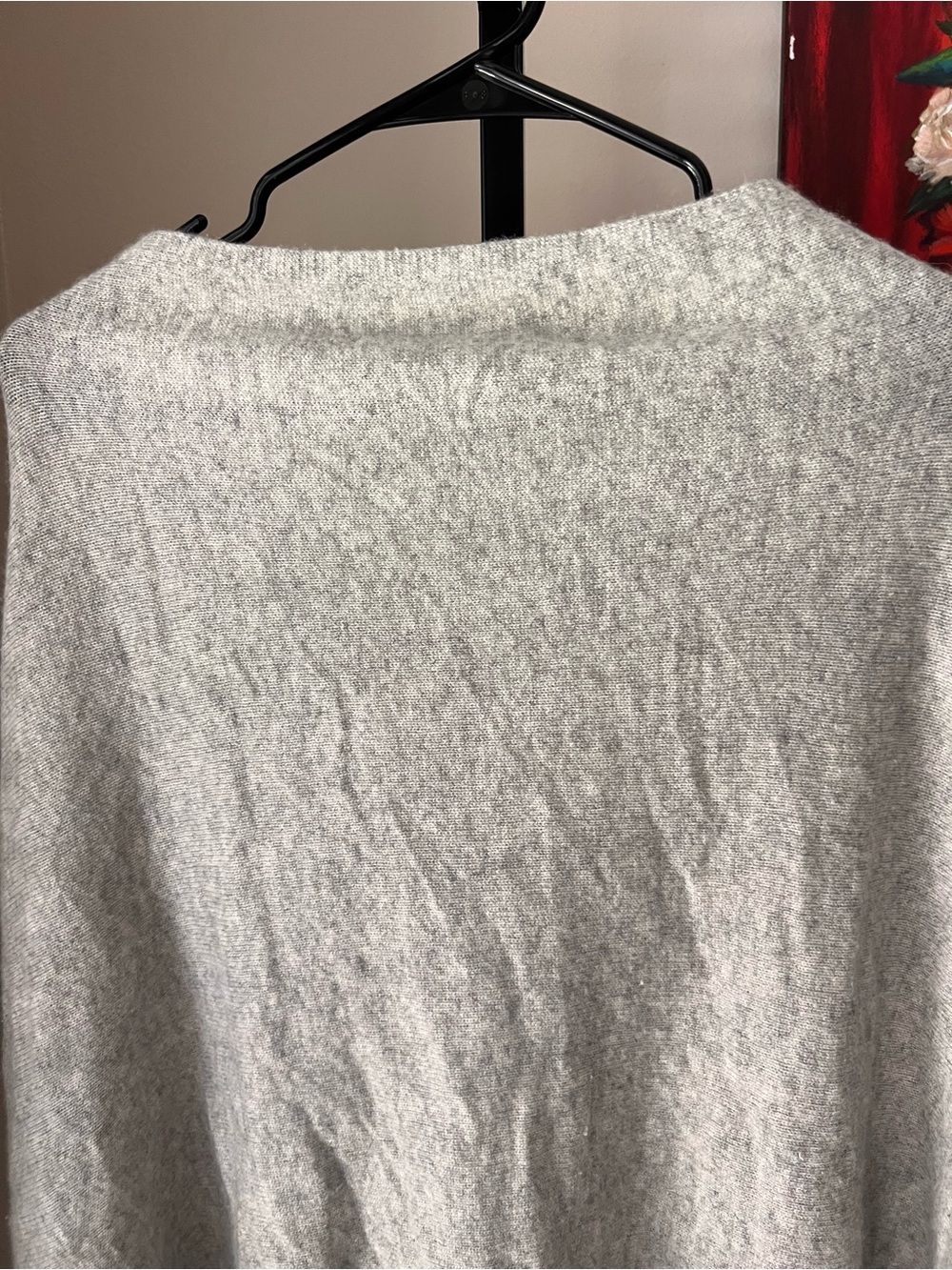 Lilly Pulitzer Light Gray Button-Front Women's Sweater Poncho - Picture 6 of 8